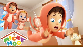 5 Little Monkeys Jumping on the Bed  Monkey Boo Boo Song  Micky Moo Nursery Rhymes amp Kids Songs [upl. by Erret]