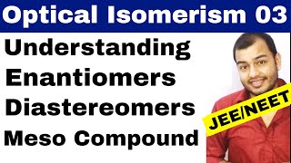 Isomerism 11  Optical Isomers 03  Enantiomers  Diastereomers Meso  Total Isomers JEENEET [upl. by Kelsy409]