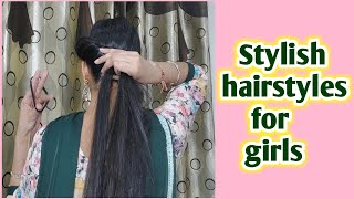 Easy and Simple Hairstyle  New Hairstyle Beautiful hairstylehairstyle for partyhair style girl [upl. by Bobseine]