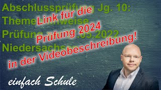 2024Link in Beschreibung Themenhinweise Abschlussprüfung 2022 Realschule Niedersachsen [upl. by Negam]