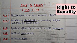 Right to Equality Articles 1418   Handwritten Notes  Lec13  Indian Polity  An Aspirant [upl. by Atwood]