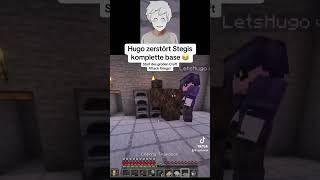 Hugo zerstört Base von Stegi craftattack minecraft twitch clips streamer stream gaming [upl. by Juna870]