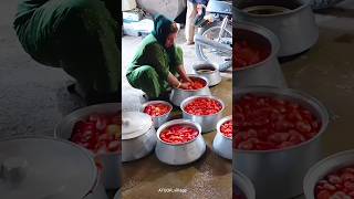 A village woman makes a paste from her tomato crop for the wintershorts dailyvlogs villagelife [upl. by Kalb]