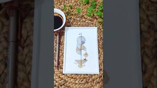 DIY Wall Painting Ideas Using Coffee easy diy art shorts youtubeshorts fyp ytshorts [upl. by Ocinom]