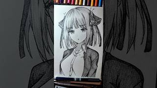 Draw Nino Nakano 中野 なかの 二乃 にの sketching【イラ ストメイキング】 メイキング アナログ shorts anime drawing nino [upl. by Sadella]