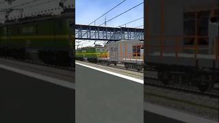 Double Container CONCOR Frieght Train Crossing MSTSPractical Gaming [upl. by Nerhe]