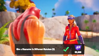 Hire a Character in Different Matches  Fortnite Quests [upl. by Edlin]