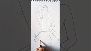 How to draw a girl Backside easy Girl drawings Art shorts girldrawingeasy [upl. by Perrie]