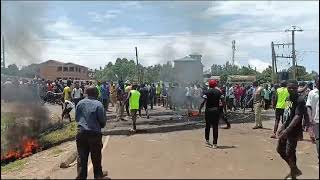 WILD PROTESTS AT BUKURA MARKETBukura agricultural college students protest over insecurity [upl. by Otinauj]