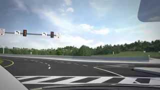 Diverging Diamond Interchange Simulation  I70 in Washington Westmoreland counties [upl. by Hannus98]