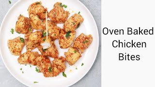 Oven Baked Chicken Bites Recipe Baked Diced Chicken [upl. by Berlauda]