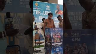 Samuel Quaye and Benjamin Lamptey both make weight for their Ghana super lightweight title clash [upl. by Nylessoj]