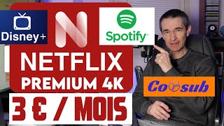 100 LÉGAL ✅ VOS ABONNEMENTS MOINS CHERS ✅ ABONNEMENTS PARTAGÉS COOSUB NETFLIX TIDAL SPOTIFY DISNEY [upl. by Banyaz]