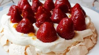 Pavlova  Fresh Strawberry Pavlova Recipe  Easter Dessert Special [upl. by Ettolrahs386]