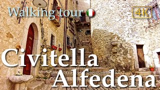 Civitella Alfedena Abruzzo Italy【Walking Tour】History in Subtitles  4K [upl. by Augusto698]