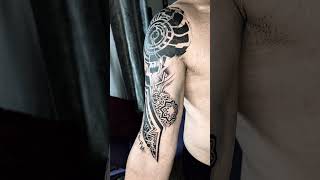 Second section full sleeve tattoo tattoo tattooartist miami hollywoodflorida blackwork [upl. by Brinkema]