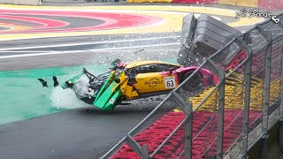 GT Open Spa 2024  HUGE CRASH Rolf Ineichen  Lamborghini Huracan GT3 by La Sangle [upl. by Denman]