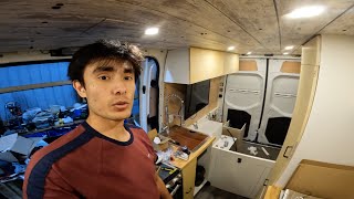 Van Build Vlog 17 LED underlighting garage lights and water heating pads [upl. by Aneleh]