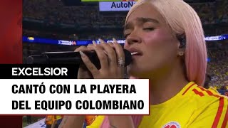 Karol G canta el Himno Nacional de Colombia en la final de la Copa América [upl. by Souza]