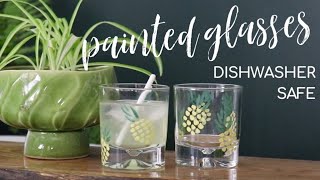 DIY Dishwasher Safe Painted Glasses  Perfect for Drinks on the Patio [upl. by Kyred]