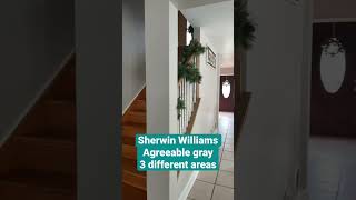 Sherwin Williams agreeable gray in 3 different areas with light  shorts paintcolors [upl. by Anay]