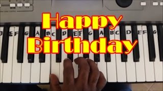 Easy Happy Birthday Keyboard and Piano Tutorial Right Hand [upl. by Belen]