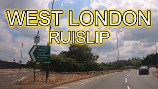 Driving In West London Ruislip Hayes West Drayton Hillingdon GB [upl. by Ynehpets]