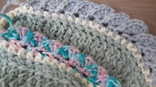 tutorial Rand haken met waaiers  omslagdoek Deel 3 [upl. by Yecaj]