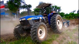 New Holland Turbo 7610S Tractor plowing field [upl. by Linehan217]