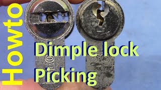 picking 377 Howto dimple lock picking a little tutorial  ISEO 6 pin dimple pickinggutting [upl. by Ahsinel]