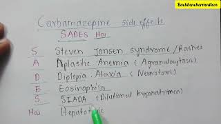 Carbamazepine side effects  pharmacology mnemonics backbenchermedicos [upl. by Pilif]