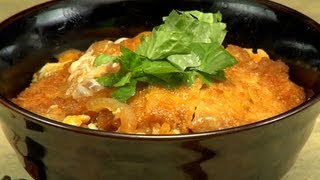 How to Make Katsudon Pork Tonkatsu Rice Bowl Recipe  Cooking with Dog [upl. by Blakeley]