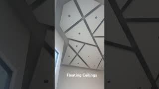 Floating ceilings progress Texture on ceilingdesign customhomedesign [upl. by Aiepoissac25]