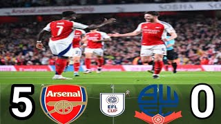 Arsenal vs Bolton 50  EFL Carabao Cup 2024 Match Highlights [upl. by Moht911]