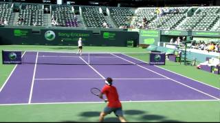 Roger Federer practice  Miami Sony Ericsson 2010 [upl. by Novello]