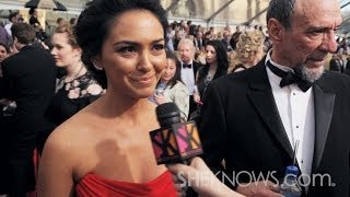 Homeland Newbie Nazanin Boniadi at the 2014 SAG Awards  SheKnows Goes to the Shows [upl. by Rainer]