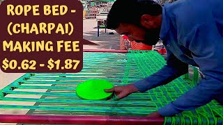 How to Make Amazing Rope Bed Charpai  Charpoy – Khatiya – Khatlo – Manji [upl. by Otsirc]