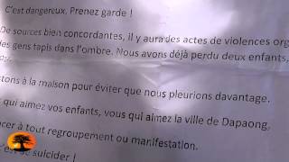 quotRenoncer à tout regroupement ou manifestationquot ordonnait la mise en garde distribuée à Dapaong [upl. by Adalard]