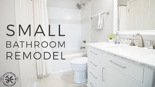 DIY Small Bathroom Remodel  Bath Renovation Project [upl. by Aileek814]