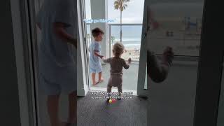 Toddlers ADORABLE Reaction To Showing Baby Sister The BEACH [upl. by Arikaahs896]