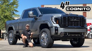 Comparing Stock vs Upgraded 2024 GMC Denali Ultimate HD 4” Cognito Lift Kit and 37 Inch Tires [upl. by Rentschler]