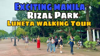 Rizal Park Luneta Park Walking Tour 2024  Manila City Philippines [upl. by Wanids]