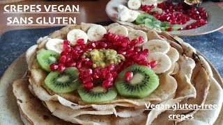 Crêpes vegan sans gluten chandeleur sans oeufs sans lait healthy [upl. by Mozelle814]