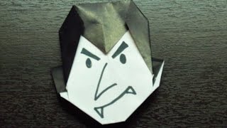 Como hacer un VAMPIRO DE PAPEL  halloween origami Muy fácil [upl. by Eisdnyl]