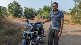 Bullet 350 New Model exhaust sound 2024  Bullet 350 Standard Black bullet350 [upl. by Nyrehtak]