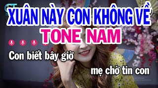 Karaoke Xuân Này Con Không Về Tone Nam E  Nhạc Xuân 2024  Karaoke Kim Liễu [upl. by Urita]