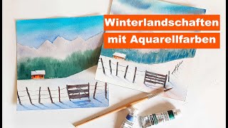 Winterlandschaften mit Aquarell [upl. by Bendicta]