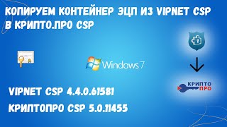 Копируем переносим контейнер ЭЦП из VipNet CSP в КриптоПРО CSP через pfxфайл [upl. by Yrrot114]