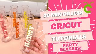 30Min Cricut Craft DIY Personalized Bachelorette Party Glasses  itslauralambert  Happy Crafting [upl. by Aznaed]