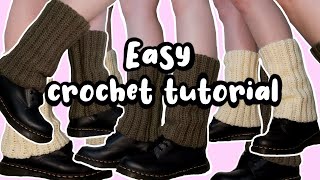 how to crochet leg warmers  easy crochet tutorial [upl. by Celio]